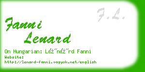 fanni lenard business card